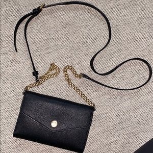 Michael Kors black leather cross body purse